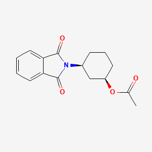 Chemical structure of (1R,3S)-3-(1,3-Dioxoisoindolin-2-yl)cyclohexyl acetate