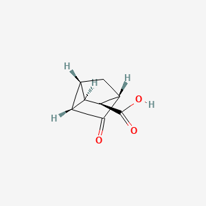 Chemical structure of (1R,2S,3S,4S,6R)-rel-5-Oxotricyclo[2.2.1.02,6]heptane-3-carboxylic Acid
