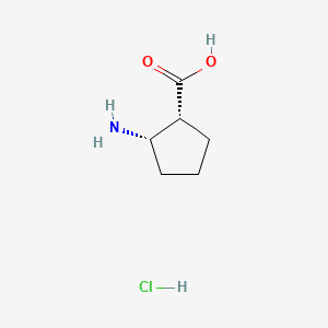 Chemical structure of (1R,2S)-rel-2-Aminocyclopentanecarboxylic acid hydrochloride