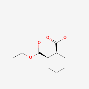 Chemical structure of (1R,2S)-Ethyl 2-((tert-butoxycarbonyl)amino)cyclohexanecarboxylate