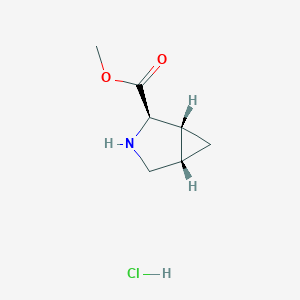 Chemical structure of (1R,2R,5S)-rel-Methyl3-azabicyclo[3.1.0]hexane-2-carboxylatehydrochloride