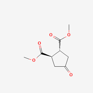Chemical structure of (1R,2R)-rel-Dimethyl 4-oxocyclopentane-1,2-dicarboxylate