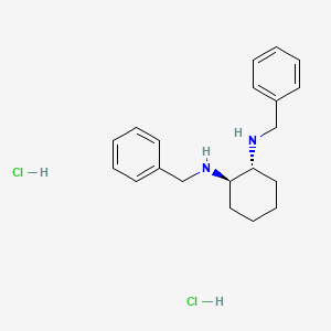 Chemical structure of (1R,2R)-N',N'-Bis(phenylmethyl)-1,2-cyclohexanediamine Dihydrochloride