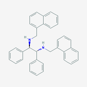 Chemical structure of (1R,2R)-N,N'-Bis(1-naphthalenylmethyl)-1,2-diphenyl-1,2-ethanediamine