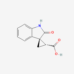 Chemical structure of (1R,2R)-2'-Oxospiro[cyclopropane-1,3'-indoline]-2-carboxylic acid