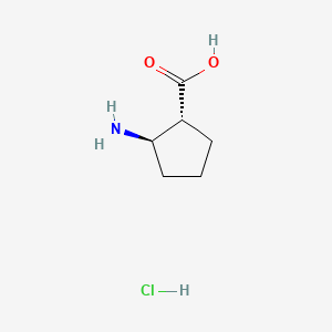 Chemical structure of (1R,2R)-2-Aminocyclopentanecarboxylic Acid Hydrochloride