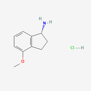 Chemical structure of (R)-4-Methoxy-2,3-dihydro-1H-inden-1-amine hydrochloride
