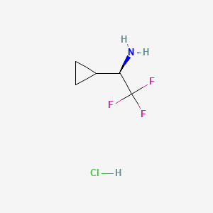Chemical structure of (1R)-1-cyclopropyl-2,2,2-trifluoroethylamine hydrochloride