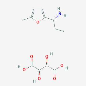 Chemical structure of (1R)-1-(5-Methyl-2-furyl)-1-propanamine, D-Tartaric acid