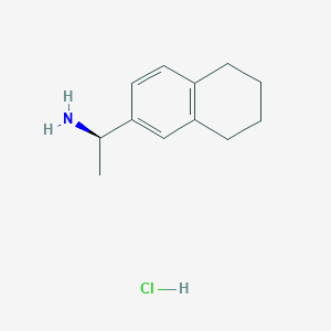 Chemical structure of (1R)-1-(5,6,7,8-Tetrahydronaphthalen-2-yl)ethan-1-amine hydrochloride