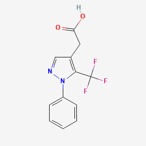 Chemical structure of (1-PHENYL-5-TRIFLUOROMETHYL-1H-PYRAZOL-4-YL)-ACETIC ACID
