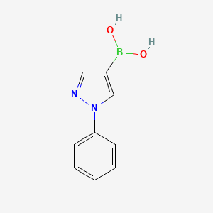 Chemical structure of (1-Phenyl-1H-pyrazol-4-yl)boronic acid