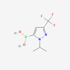 Chemical structure of (1-Isopropyl-3-(trifluoromethyl)-1H-pyrazol-4-yl)boronic acid