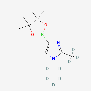 Chemical structure of (1-Ethyl-2-methyl-d8)-imidazole-4-boronic acid pinacol ester
