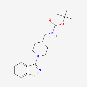 Chemical structure of (1-Benzo[d]isothiazol-3-yl-piperidin-4-ylMethyl)-carbaMic acid tert-butyl ester