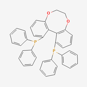 Chemical structure of (12aS)-1,12-Bis(diphenylphosphino)-6,7-dihydrodibenzo[e,g][1,4]dioxocine
