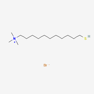 Chemical structure of (11-Mercaptoundecyl)-N,N,N-trimethylammonium bromide