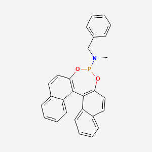 Chemical structure of (11bR)-N-Benzyl-N-methyldinaphtho[2,1-d:1',2'-f][1,3,2]dioxaphosphepin-4-amine