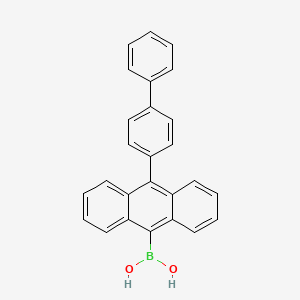 Chemical structure of (10-[1,1'-Biphenyl]-4-yl-9-anthracenyl)boronic acid