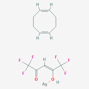 Chemical structure of (1,5-Cyclooctadiene)(hexafluoroacetylacetonato)silver(I)