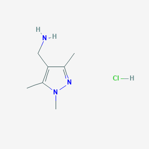 Chemical structure of (1,3,5-Trimethyl-1H-pyrazol-4-yl)methanamine hydrochloride