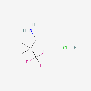 Chemical structure of (1-(Trifluoromethyl)cyclopropyl)methanamine hydrochloride