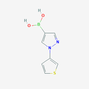 Chemical structure of 1-(3-Thienyl)-1H-pyrazole-4-boronic Acid