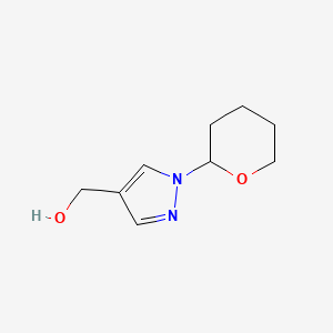 Chemical structure of (1-(Tetrahydro-2H-pyran-2-yl)-1H-pyrazol-4-yl)methanol