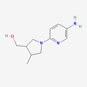 Chemical structure of (1-(5-aminopyridin-2-yl)-4-methylpyrrolidin-3-yl)methanol
