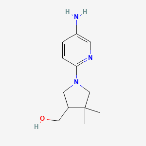 Chemical structure of (1-(5-aminopyridin-2-yl)-4,4-dimethylpyrrolidin-3-yl)methanol