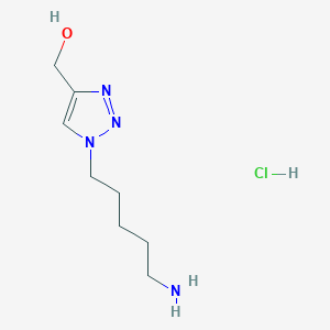 Chemical structure of (1-(5-aminopentyl)-1h-1,2,3-triazol-4-yl)methanol hydrochloride