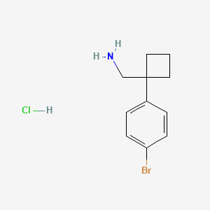 Chemical structure of (1-(4-bromophenyl)cyclobutyl)methanamine hydrochloride