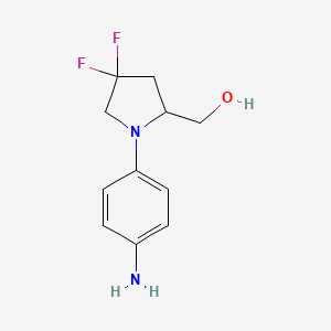 Chemical structure of (1-(4-aminophenyl)-4,4-difluoropyrrolidin-2-yl)methanol