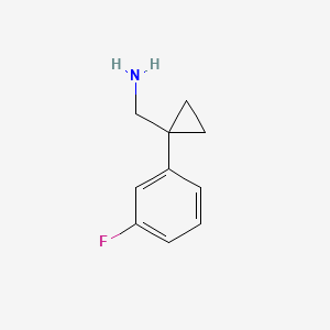 Chemical structure of (1-(3-fluorophenyl)cyclopropyl)methanamine hydrochloride