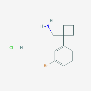 Chemical structure of (1-(3-bromophenyl)cyclobutyl)methanamine hydrochloride