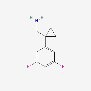 Chemical structure of (1-(3,5-difluorophenyl)cyclopropyl)methanamine hydrochloride