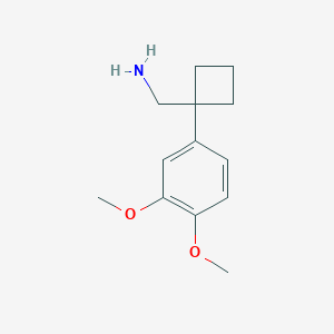 Chemical structure of (1-(3,4-dimethoxyphenyl)cyclobutyl)methanamine hydrochloride