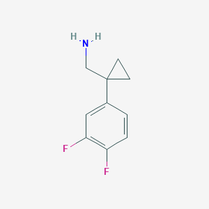 Chemical structure of (1-(3,4-difluorophenyl)cyclopropyl)methanamine hydrochloride