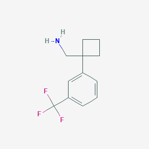 Chemical structure of (1-(3-(trifluoromethyl)phenyl)cyclobutyl)methanamine hydrochloride