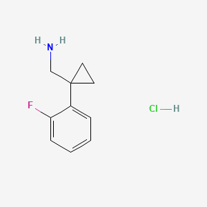 Chemical structure of (1-(2-fluorophenyl)cyclopropyl)methanamine hydrochloride