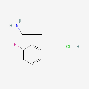 Chemical structure of (1-(2-fluorophenyl)cyclobutyl)methanamine hydrochloride