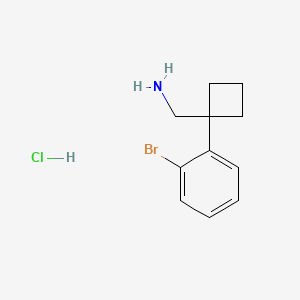 Chemical structure of (1-(2-bromophenyl)cyclobutyl)methanamine