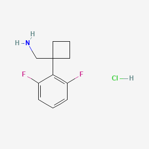 Chemical structure of (1-(2,6-difluorophenyl)cyclobutyl)methanamine hydrochloride