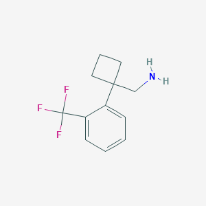 Chemical structure of (1-(2-(trifluoromethyl)phenyl)cyclobutyl)methanamine hydrochloride