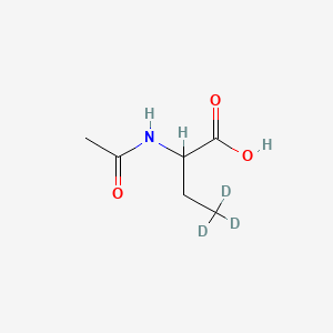 Chemical structure of (+/-)-2-Acetylaminobutanoic Acid-d3