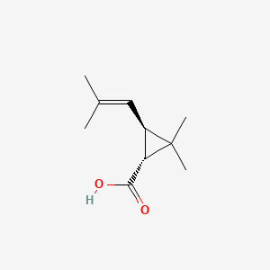 Chemical structure of (+)-trans-Chrysanthemic acid