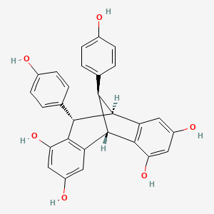 Chemical structure of (+)-Isoampelopsin F