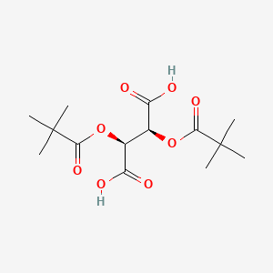 Chemical structure of (+)-Dipivaloyl-D-tartaric acid