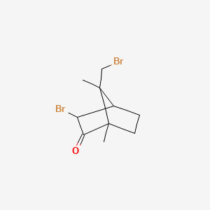Chemical structure of (+)-3,9-Dibromocamphor