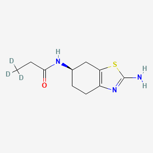 Chemical structure of (+)-2-Amino-6-propionamido-d3-tetrahydrobenzothiazole